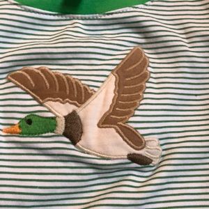 Green and white striped mallard shirt BNWOT